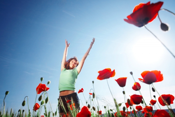girl in poppy field